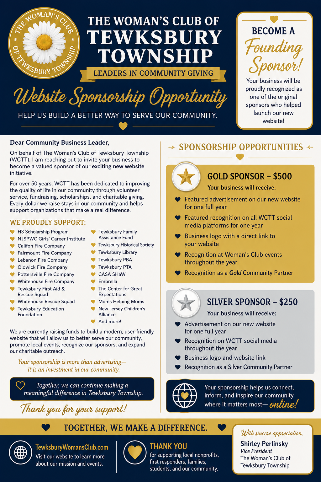 Web Site sponsorship $250.00