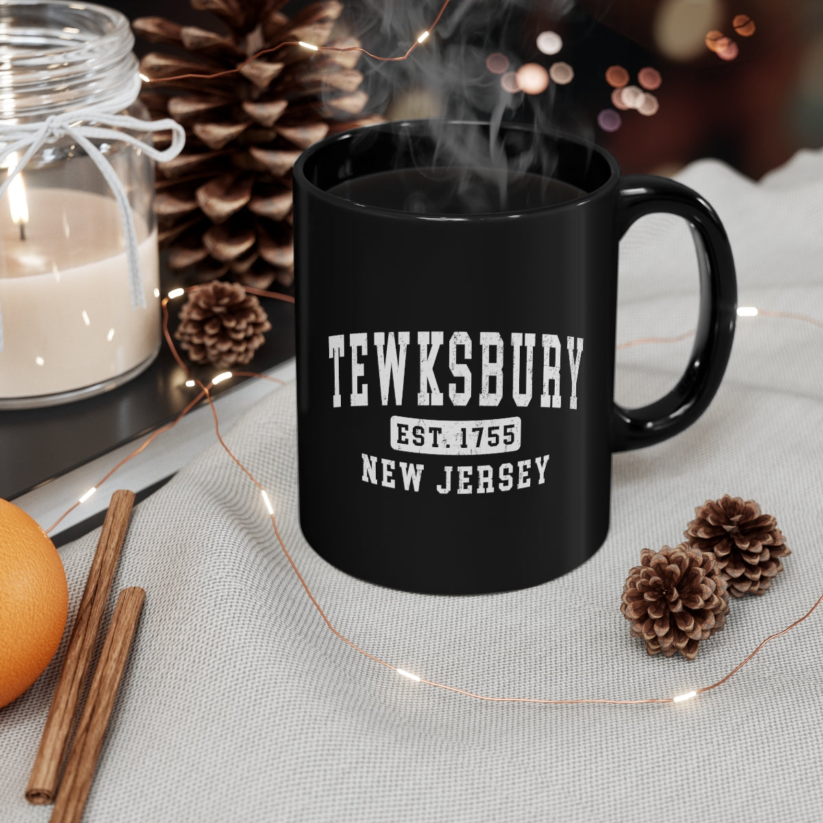 11oz Black Mug - Tewksbury Classic Design
