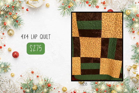 Green and Black Handcrafted 4x5 Quilt