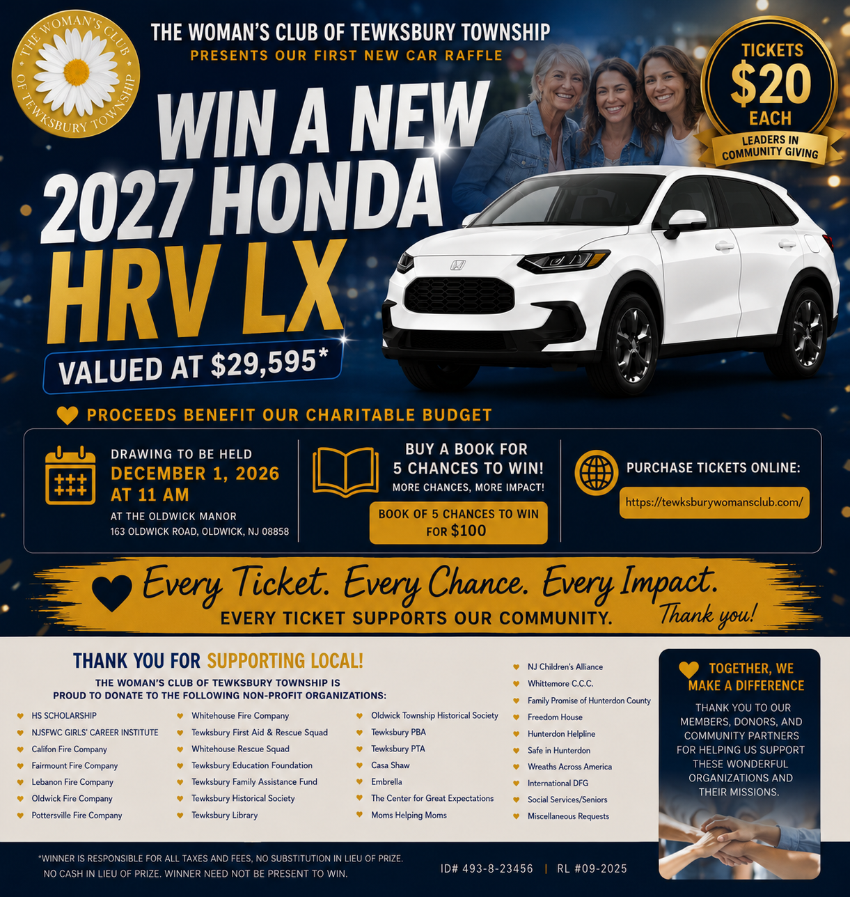 WCTT 2026 Car raffle ticket books