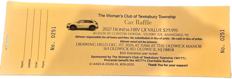 WCTT 2026 Car raffle ticket books