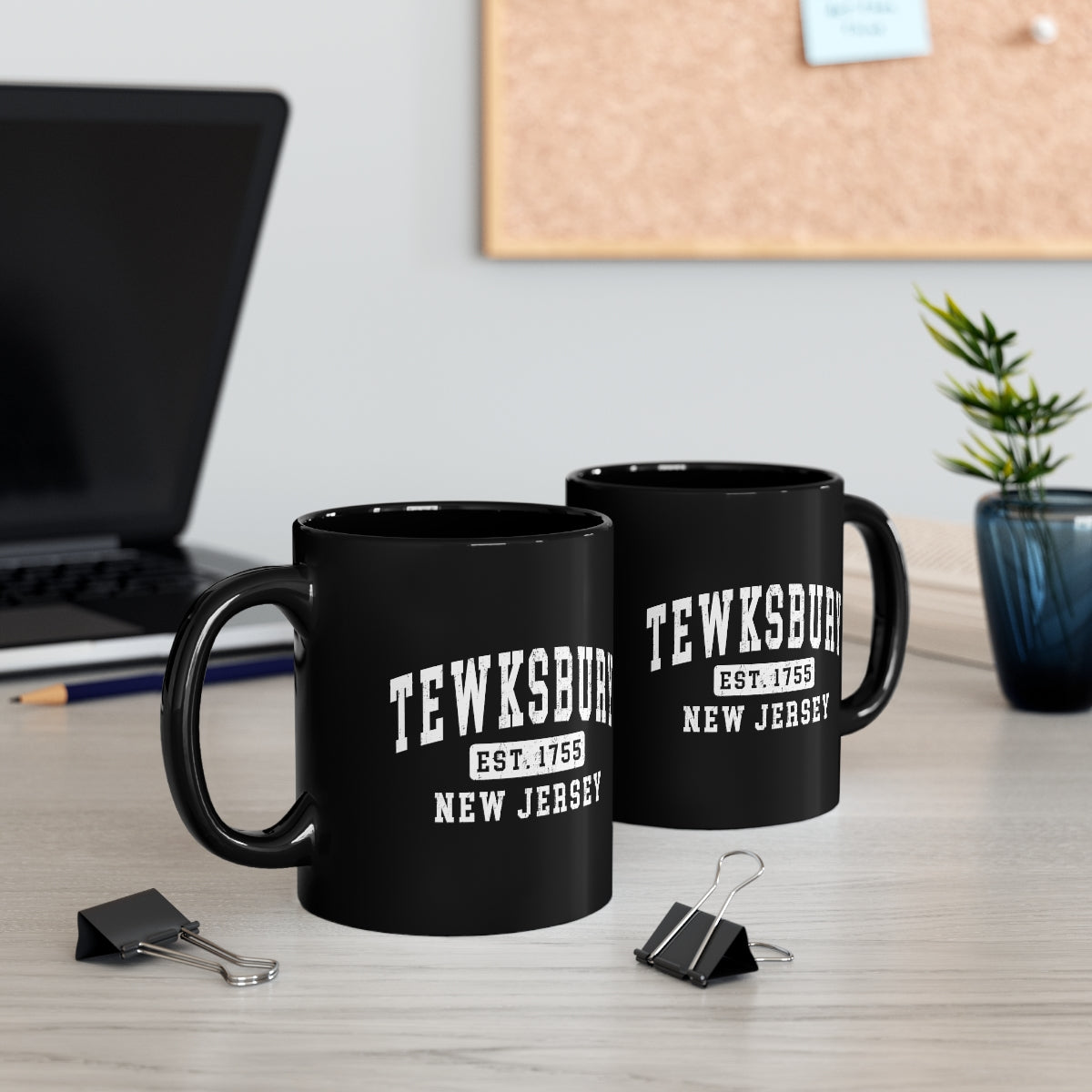 11oz Black Mug - Tewksbury Classic Design